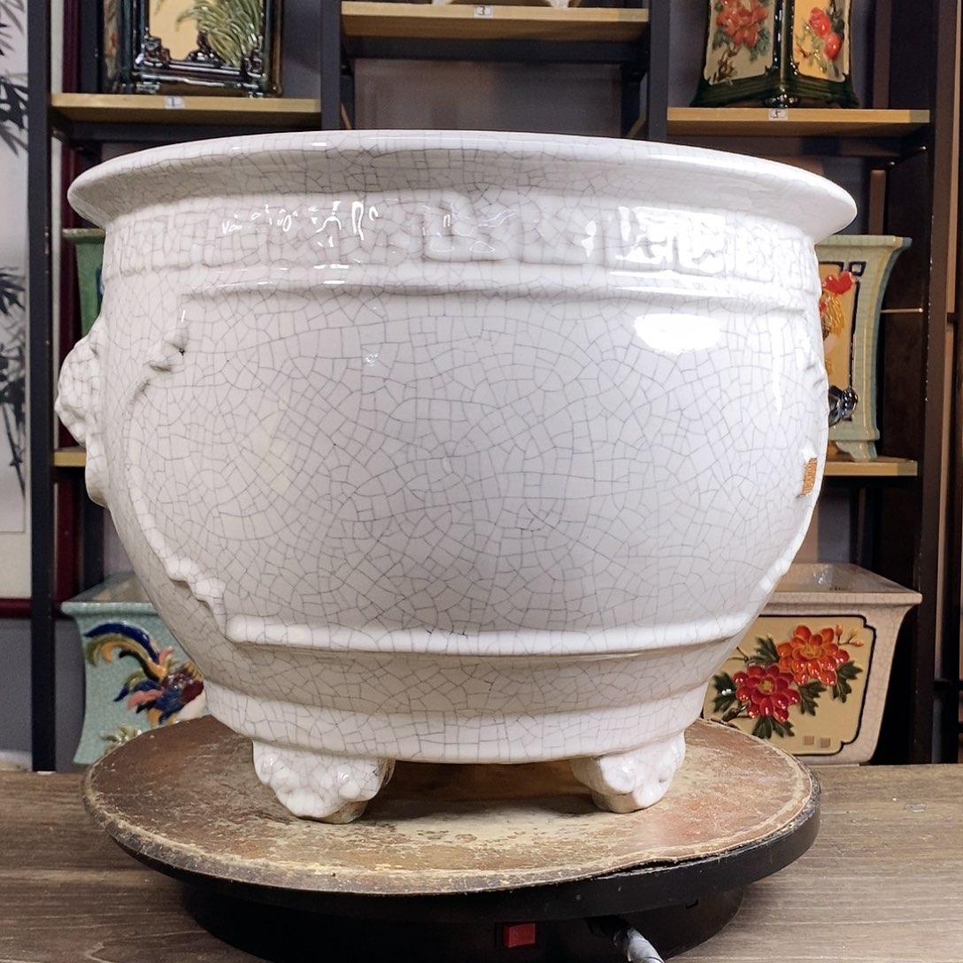 紫砂花盆蓝****035。     