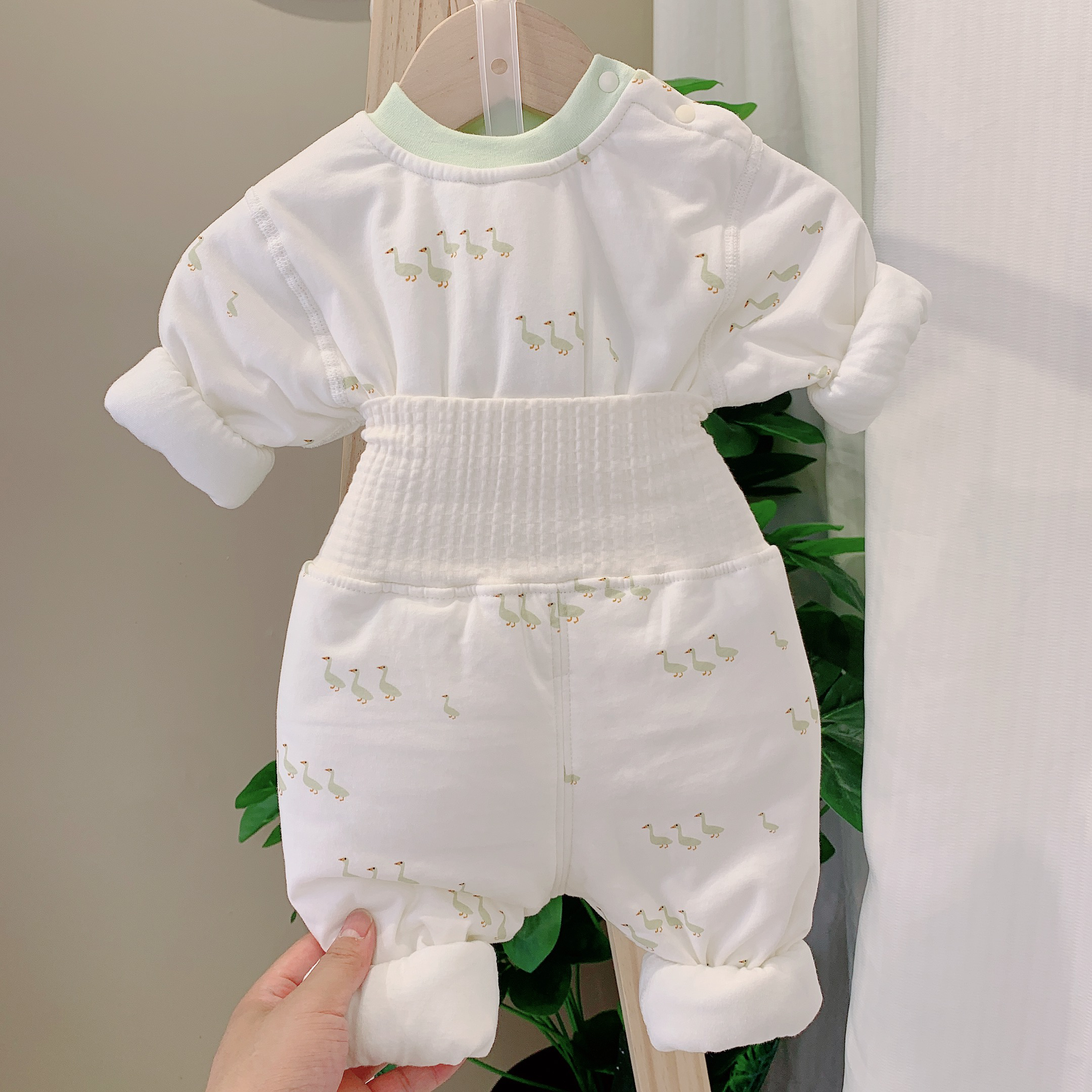 33076婴幼儿薄棉秋款新生儿儿童保暖内衣套装婴儿衣服秋冬款