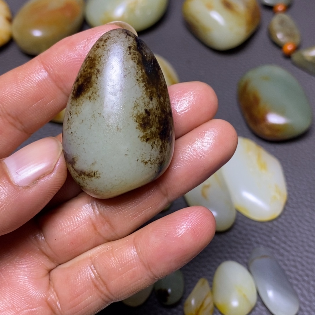 清***沉和田玉未镶嵌挂件