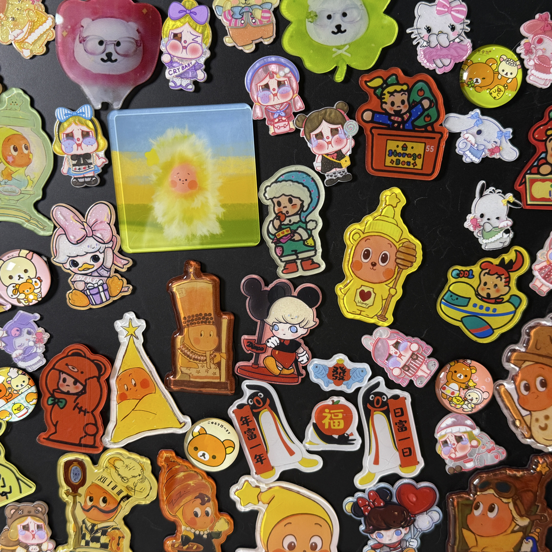 萌趣星星人卡通造型水晶仿滴胶冰箱贴