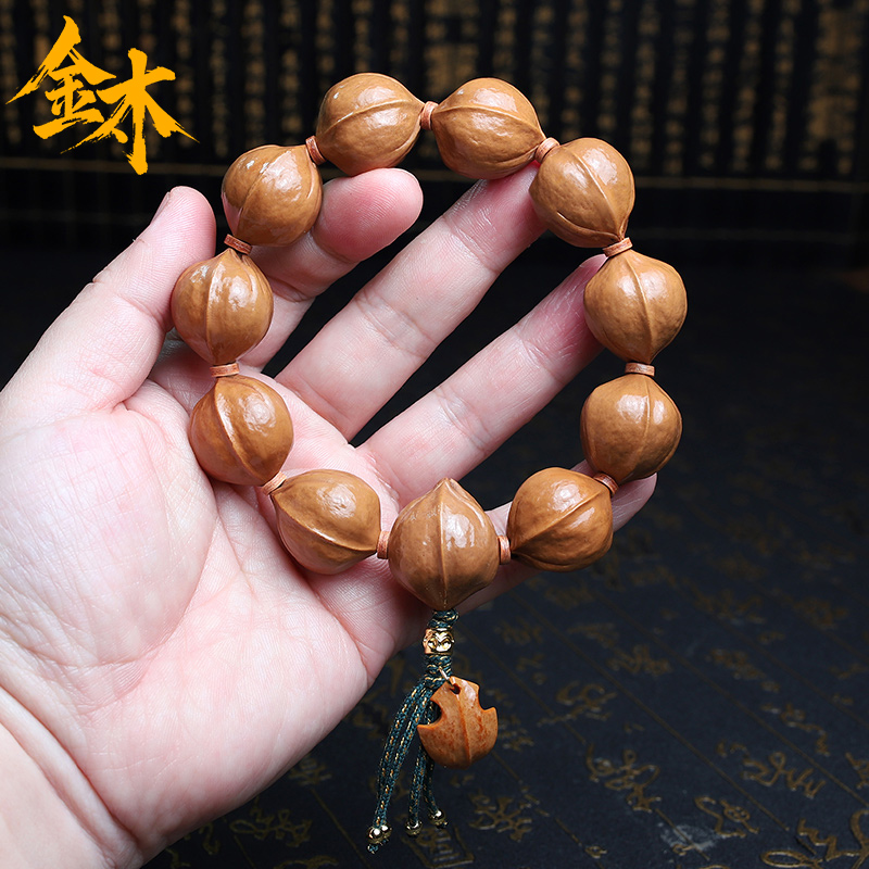 金木21mm梅林铁核三花精选高密度原生态百年老树橄榄核文玩手串