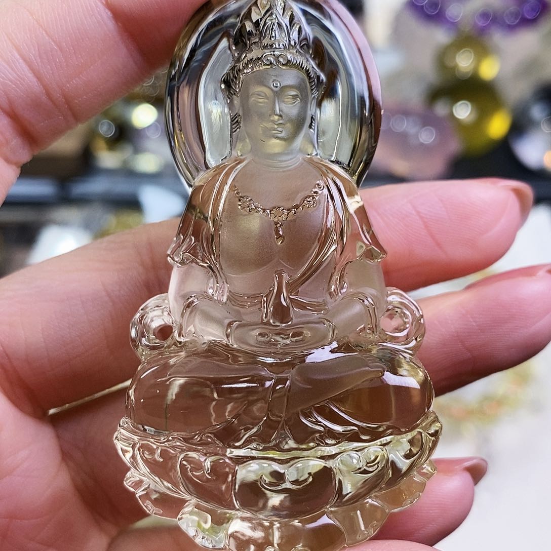 水晶天然水晶吊坠赠珠链未镶嵌@****