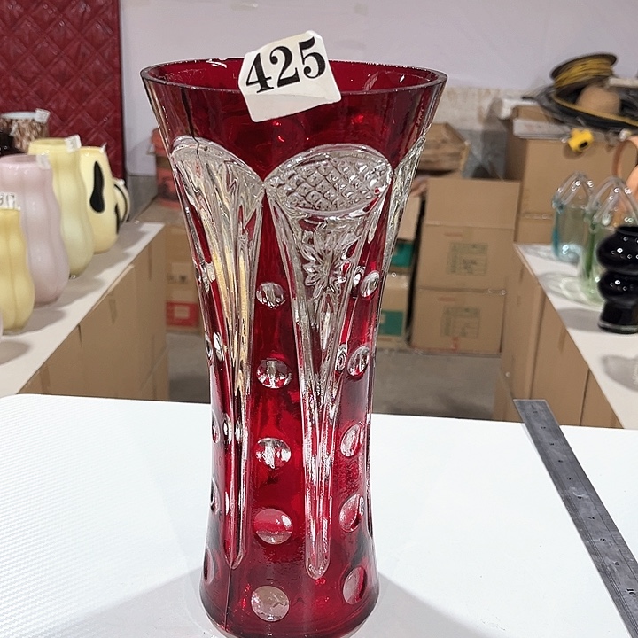玻璃425高30口 14水晶玻璃花瓶嘎嘎好看