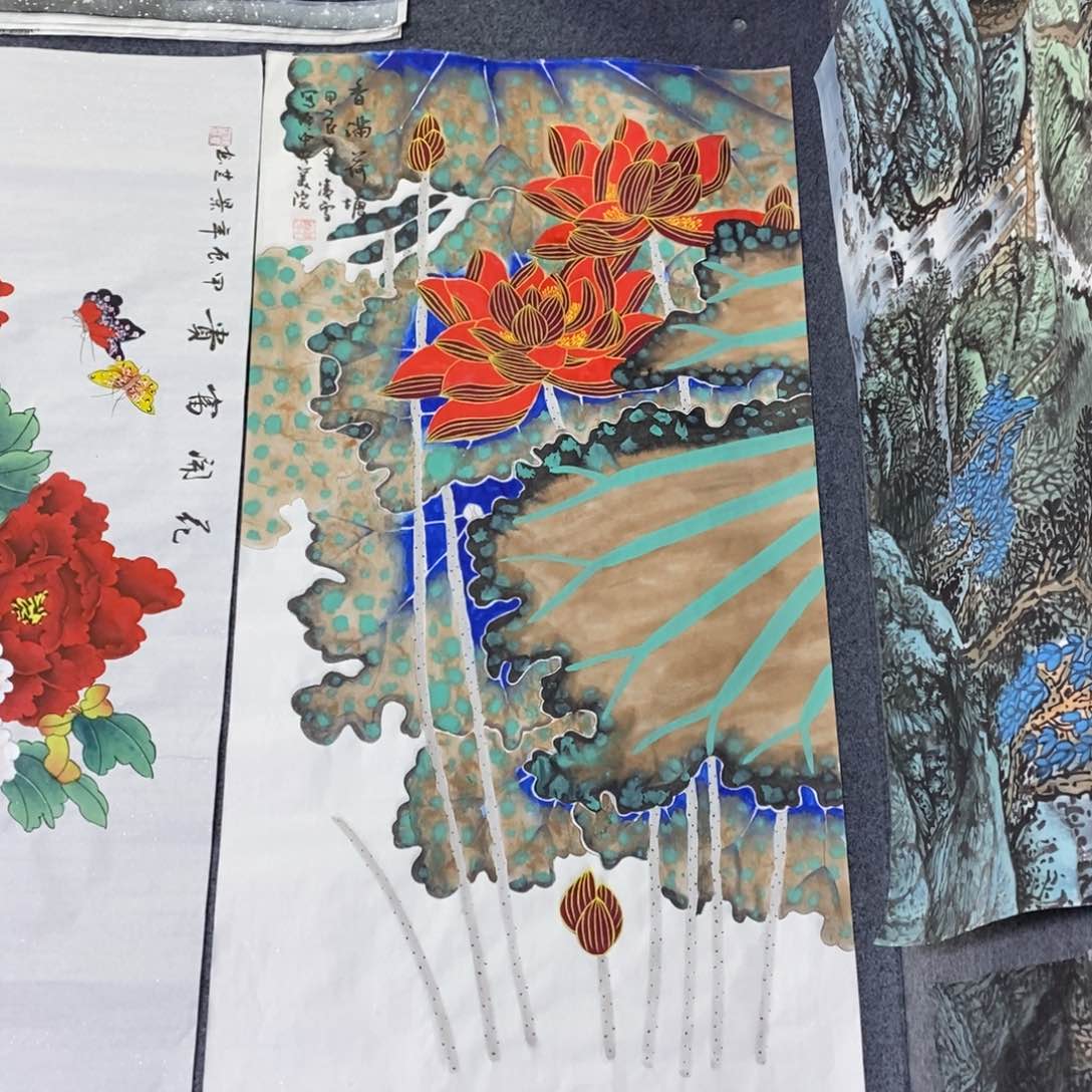 国画尺寸100✖️50三尺手绘工笔画