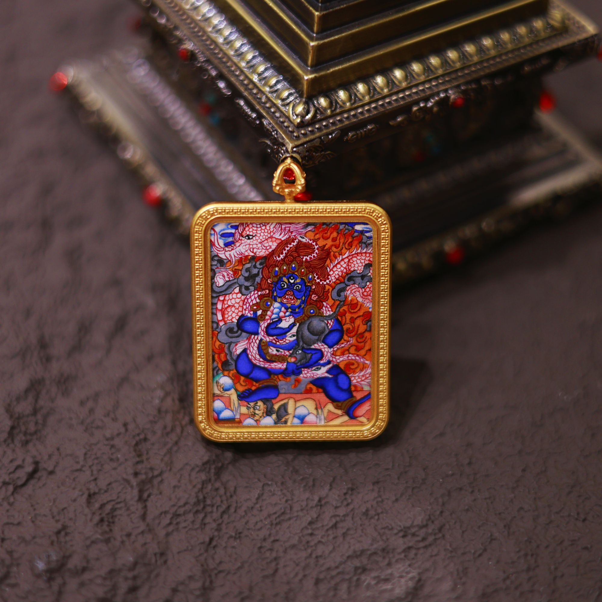 纯手绘黑财神唐卡吊坠新款（以直播间展示为准）