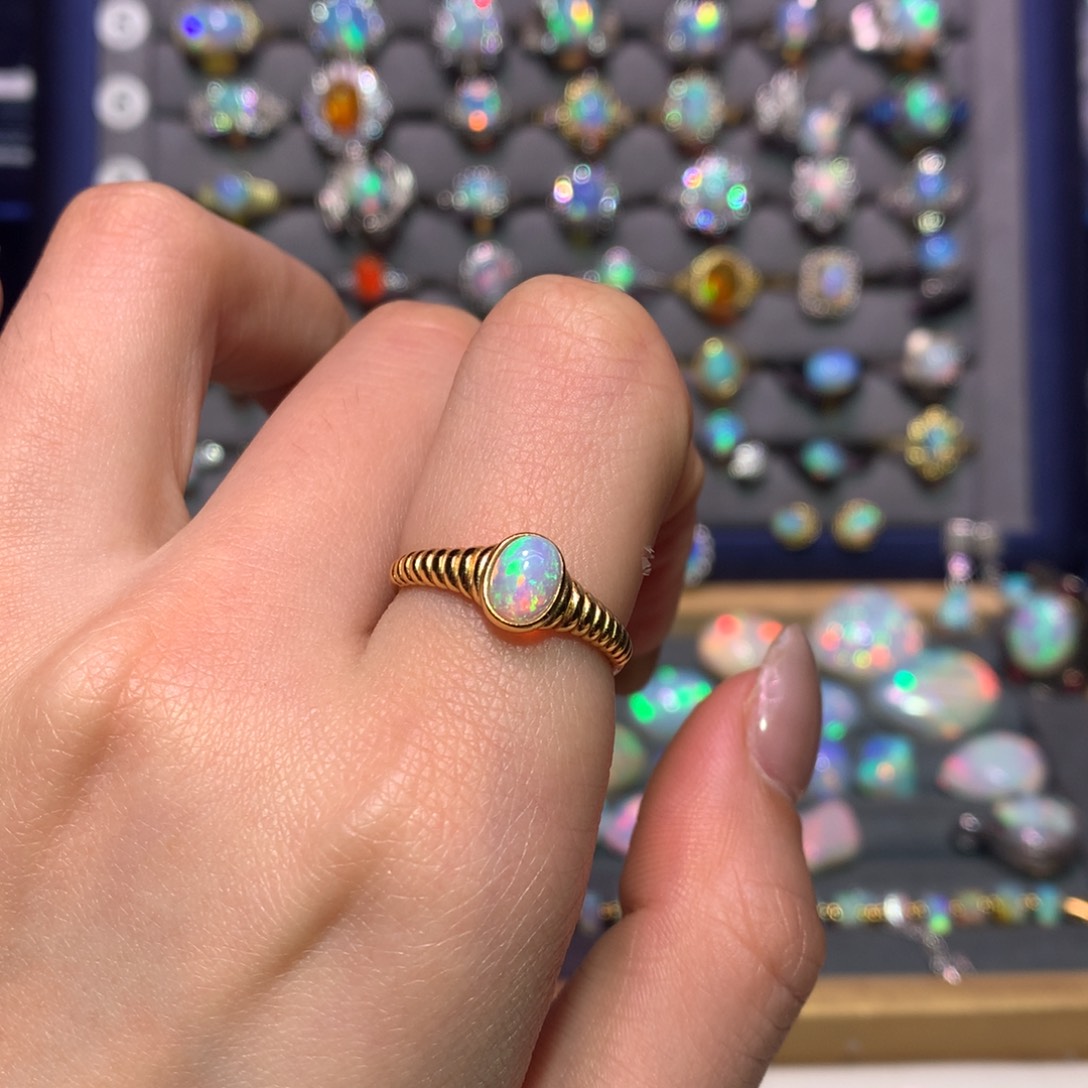 银S925镶嵌欧泊戒指款式