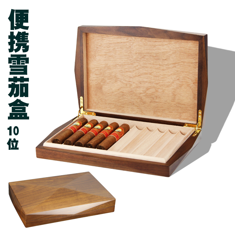 包邮 Lafuli雪茄盒 保湿盒 雪松木便携雪茄盒 卡槽10位蒙特款礼盒