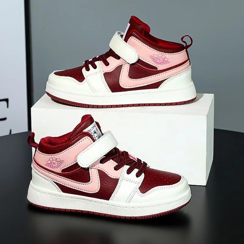 皮面加厚儿童高帮板鞋8002