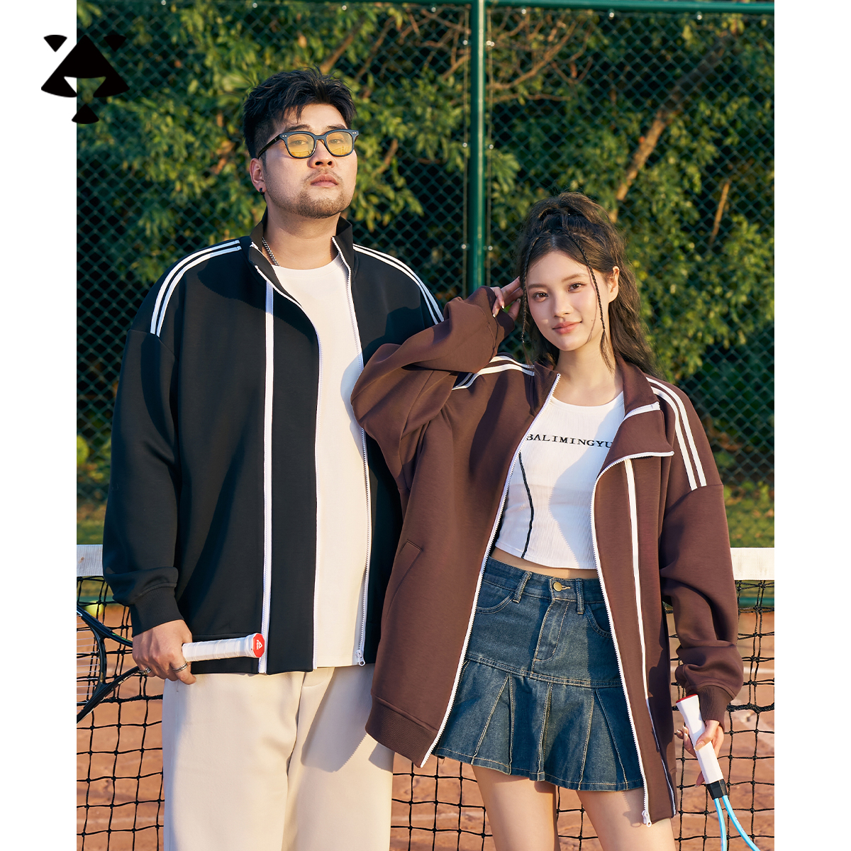 【运动休闲】森老板大码男装春秋季外套潮流拉链情侣款加肥卫衣