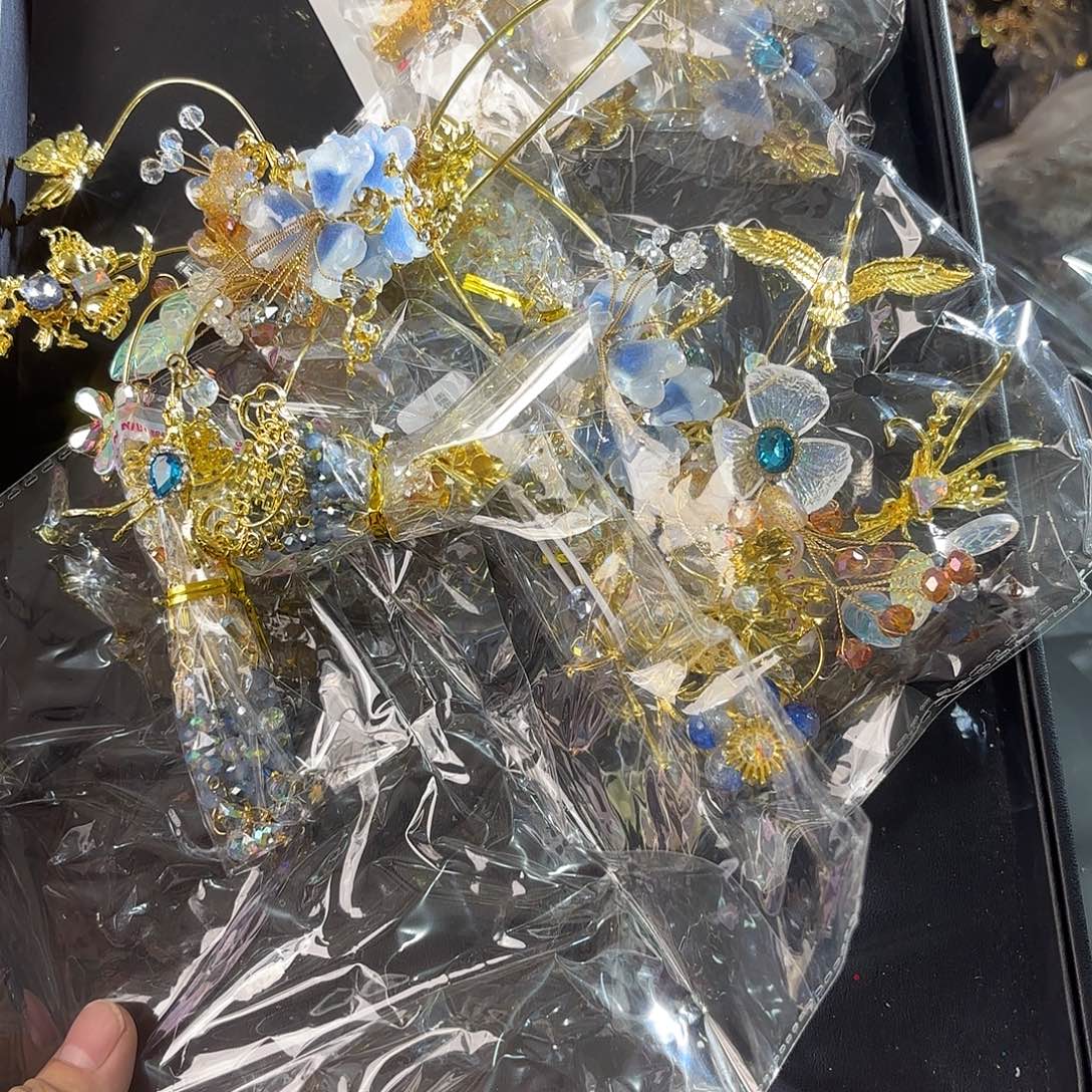 混合材质金蓝色套装