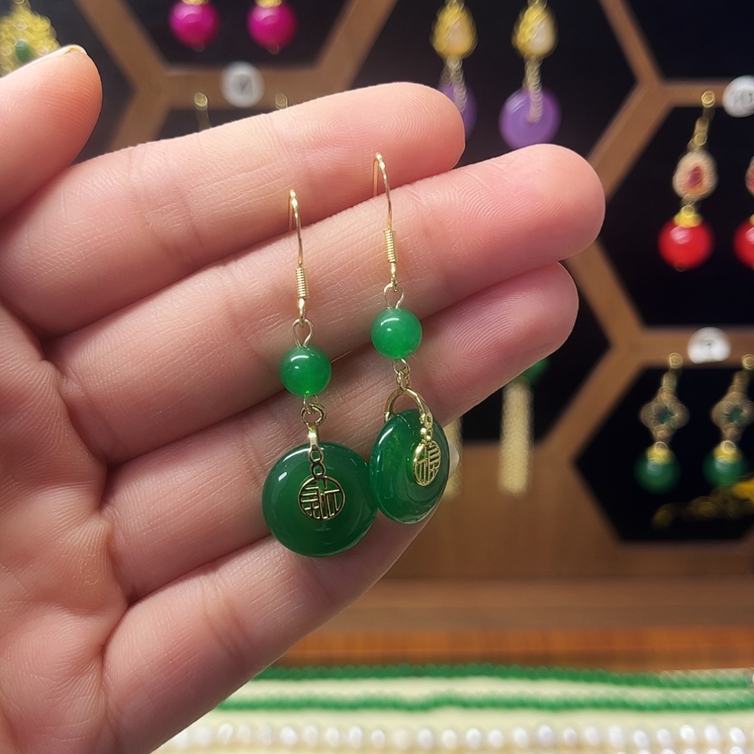 锆石纯铜合金耳饰