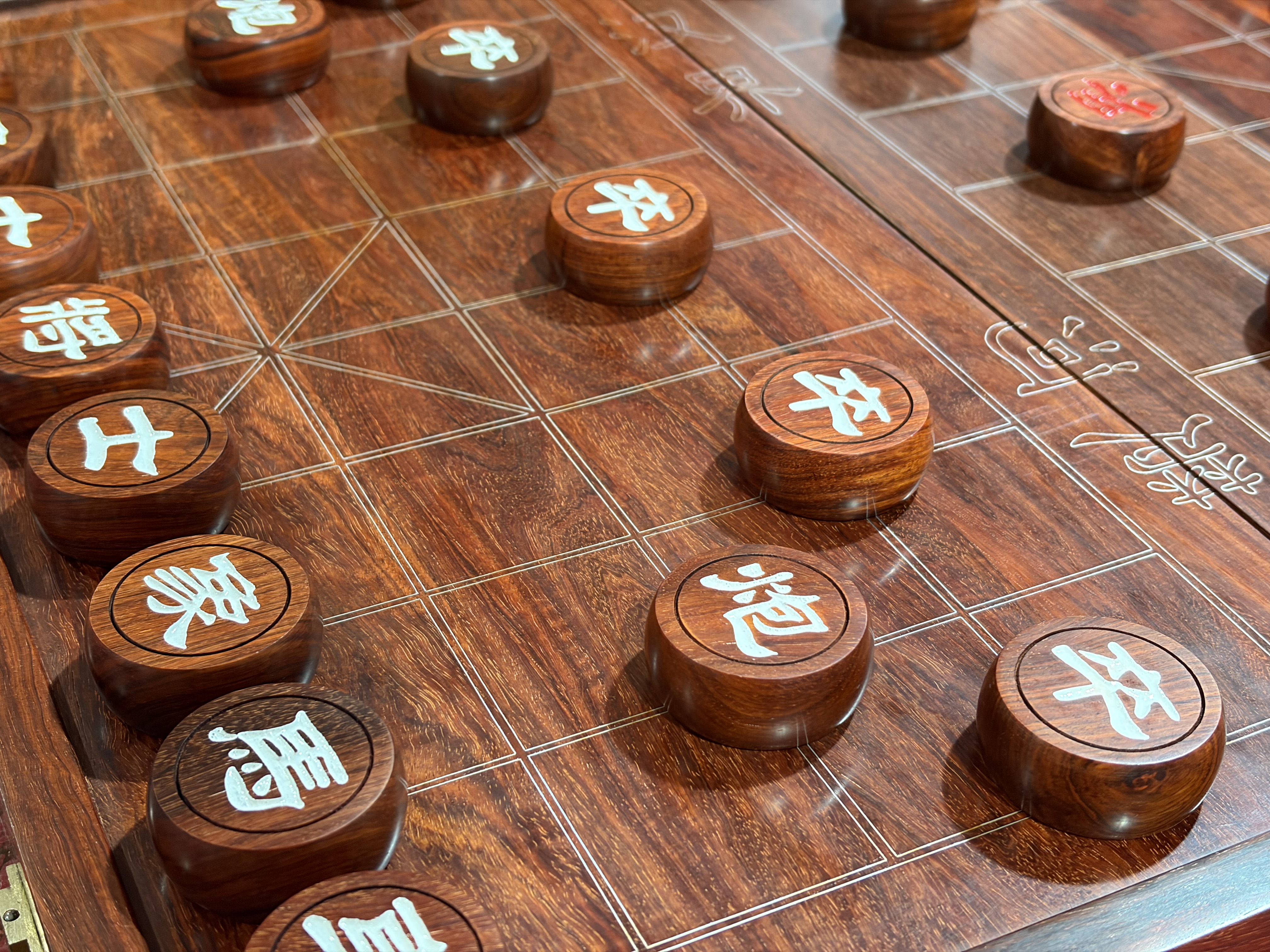 印度小叶紫檀4.5cm中国象棋+棋盘（套装）