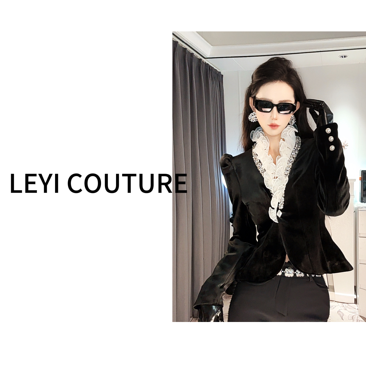 【 LEYI COUTURE】畑畑2025高端气质”伯爵夫人“时尚上衣 