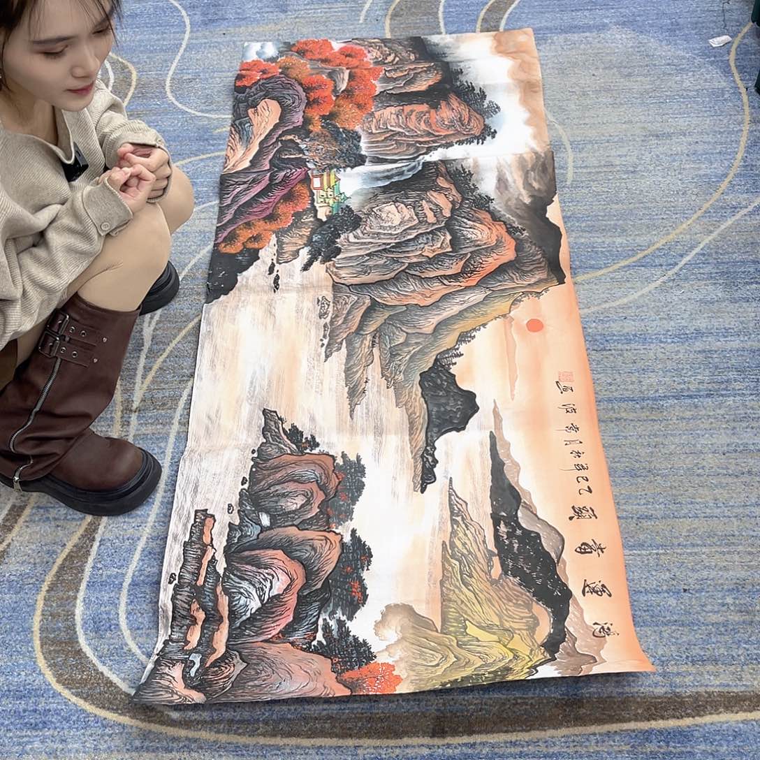 国画00后美女卖字画