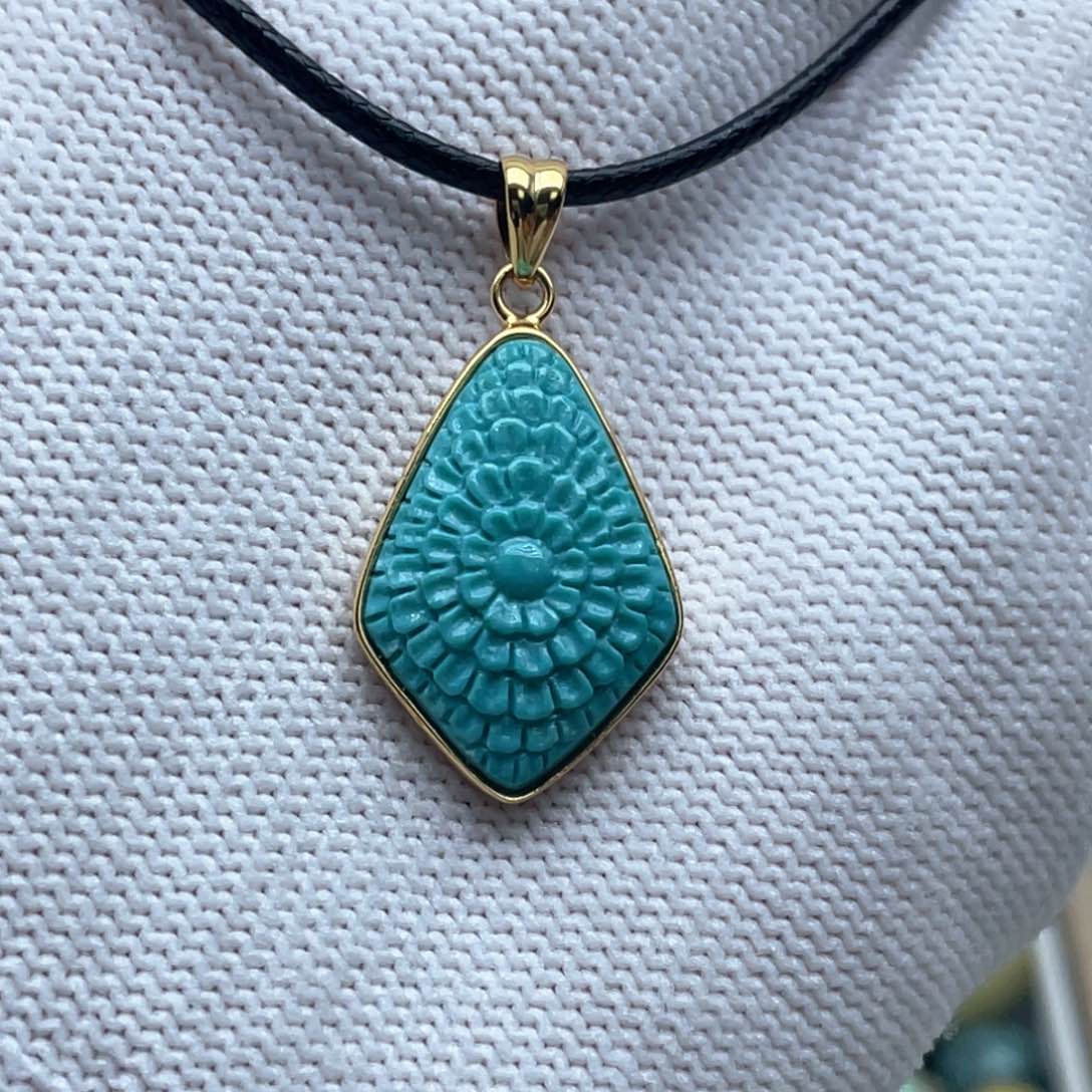 绿松石珠宝奇石银S925镶嵌