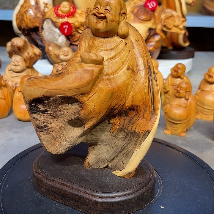 柏木太行崖柏弥勒佛