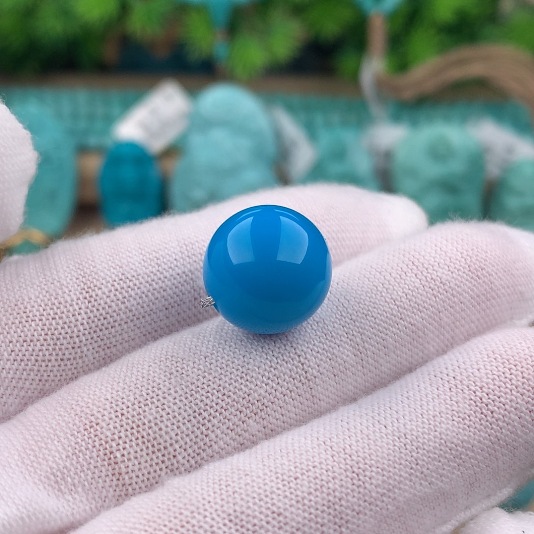 绿松石配饰未镶嵌圆珠卡13.4