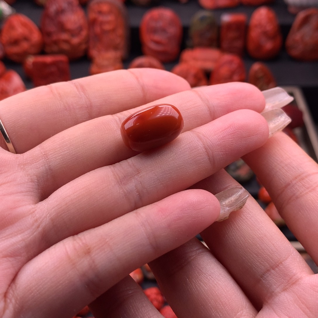 南红玛瑙南红川料原矿高品筒珠11mm未镶嵌