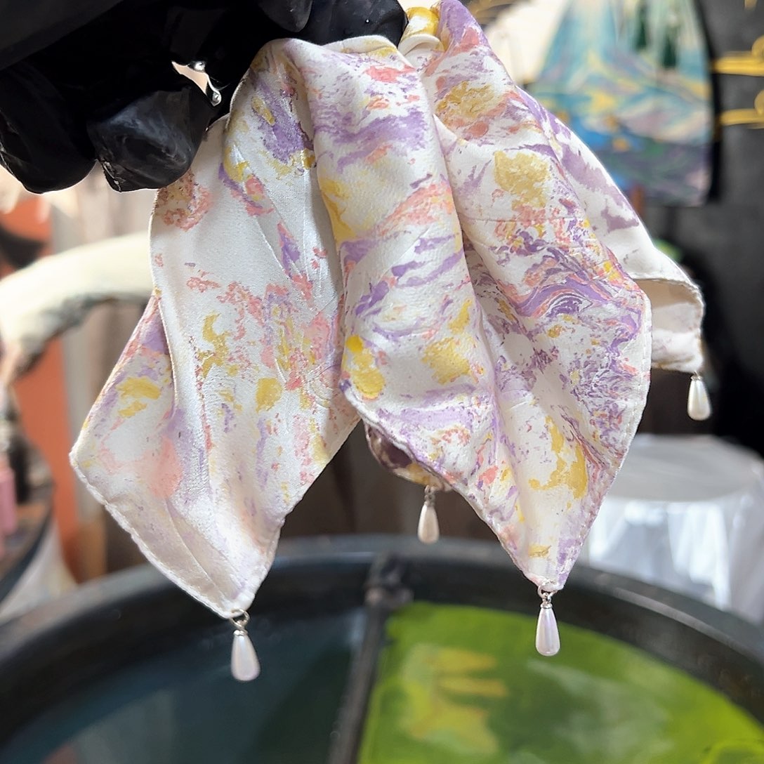 742珍珠发圈粉紫金