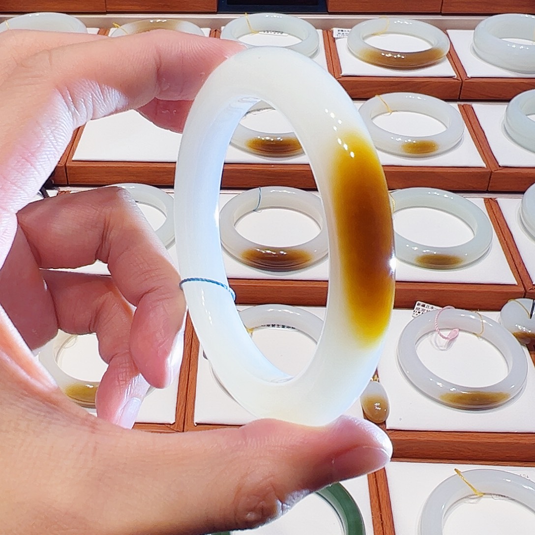 和田玉未镶嵌手镯且末传承级老红糖公主镯59 60 61