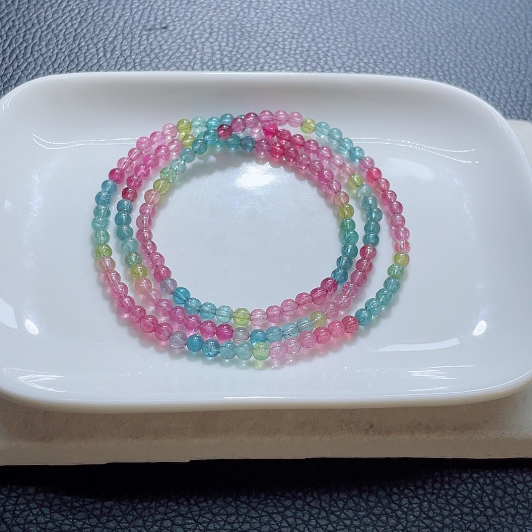 碧玺手链未镶嵌3.8mm左右