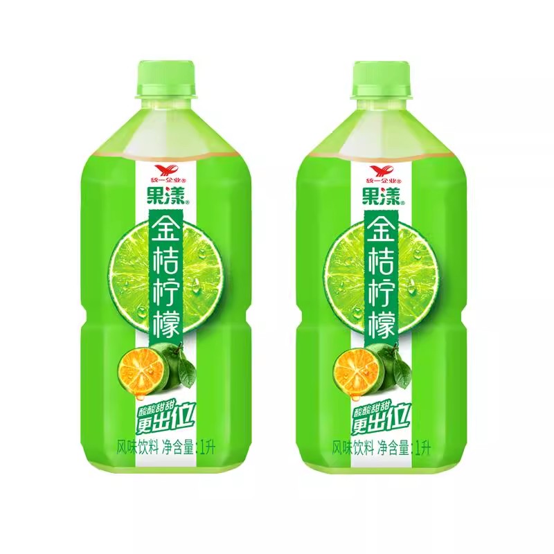 统一金桔柠檬1L*8瓶夏日美味解渴饮料金桔柠檬味饮料放心囤