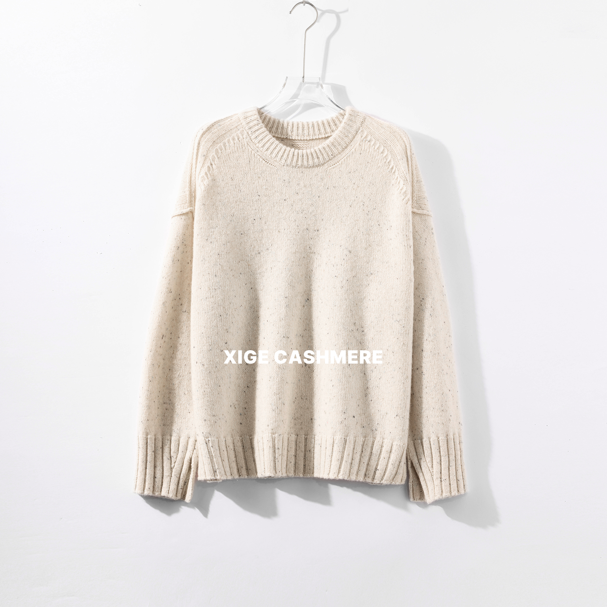 烟花【调调】喜歌 100山羊绒秋冬女士时尚圆领针织衫 8069