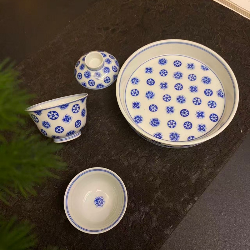 【四悦茶陶】唐宝相系列 景德镇茶具手工手绘