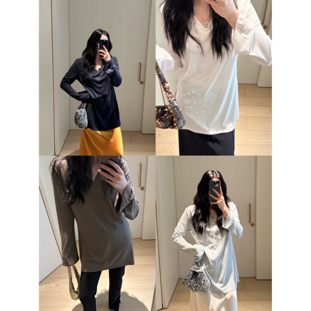 YJR显瘦上衣 法式气质显瘦时尚百搭休闲上衣YJR975