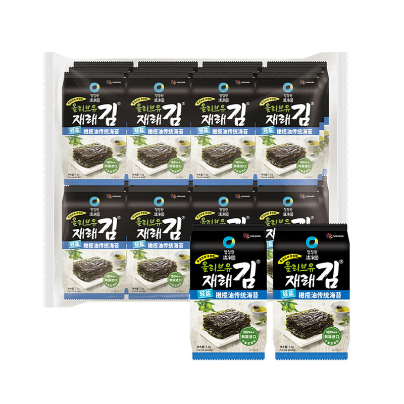 清净园轻盐橄榄油传统海苔180g零食
