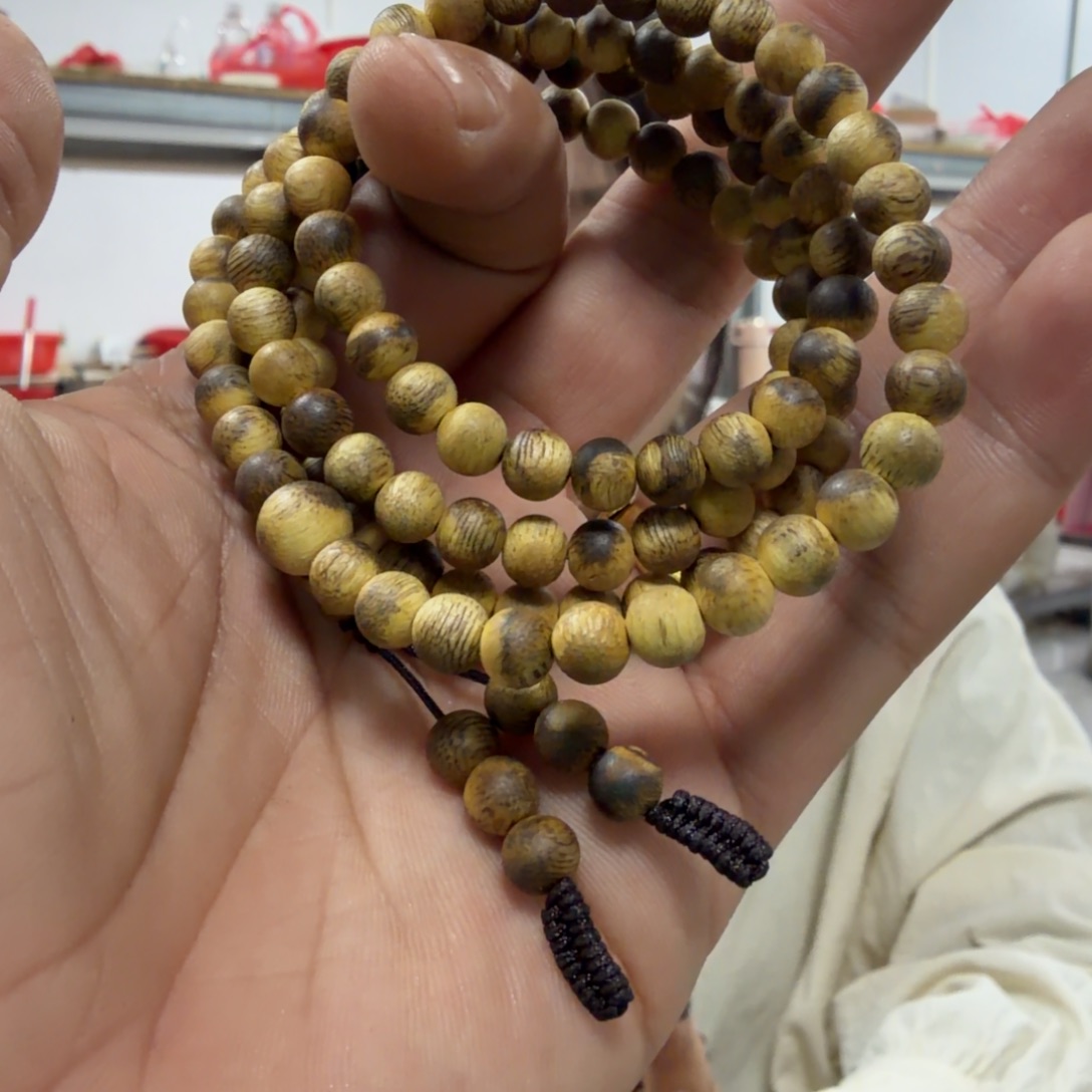 沉香碎屑沉香6mm板头料花珠18克➕