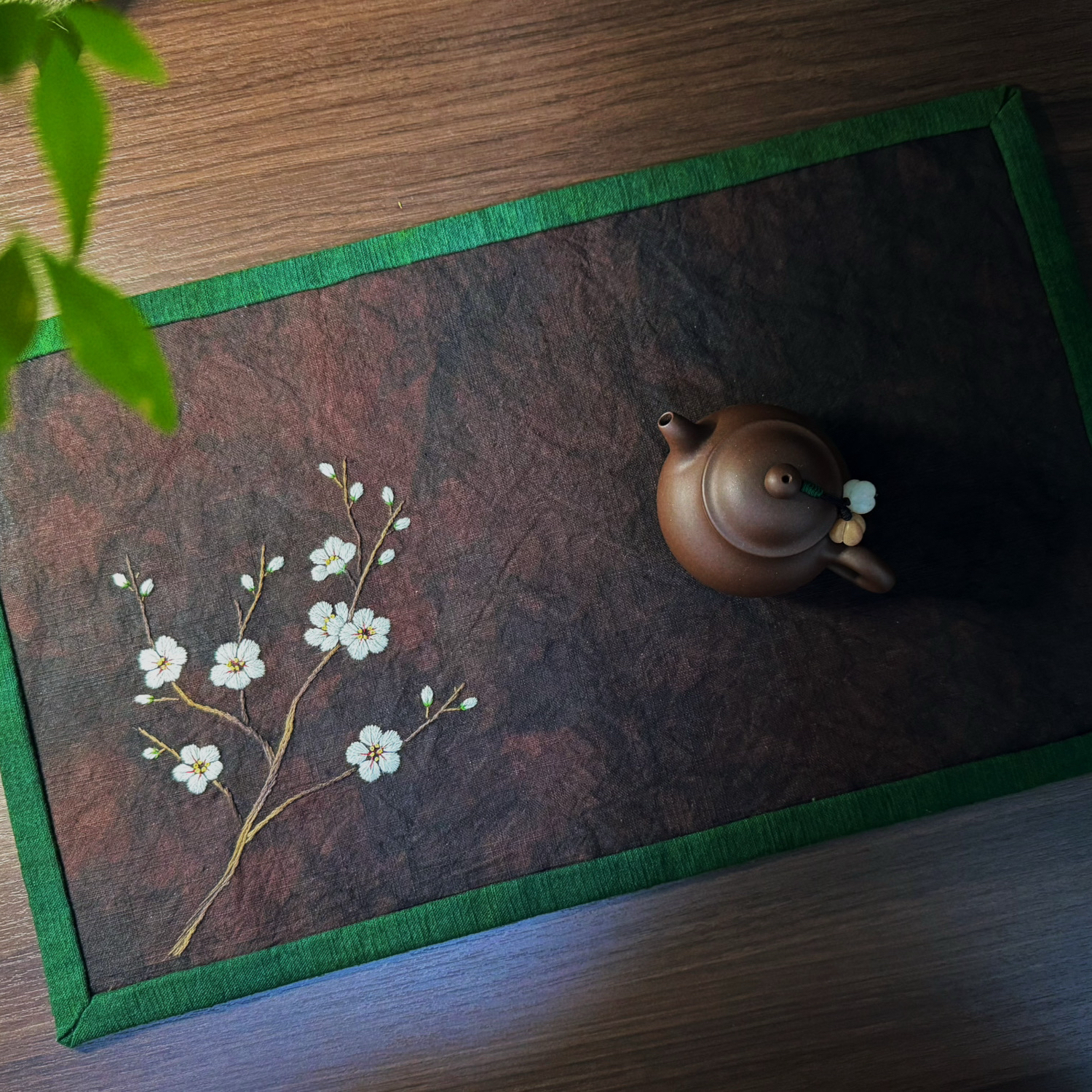 【南枝茶茵】手绣茶席