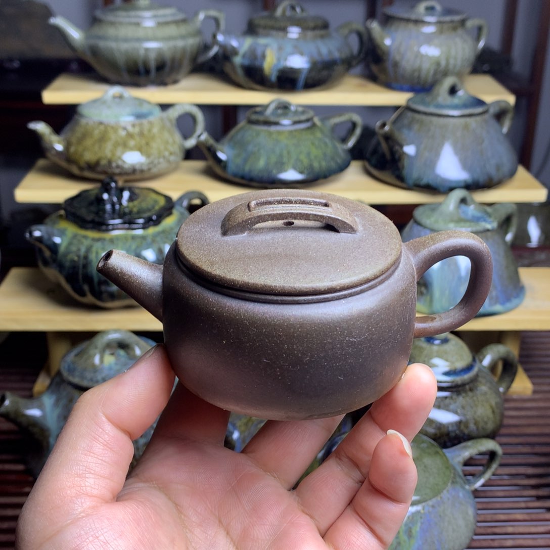 紫砂茶壶降坡泥纯柴烧汉瓦