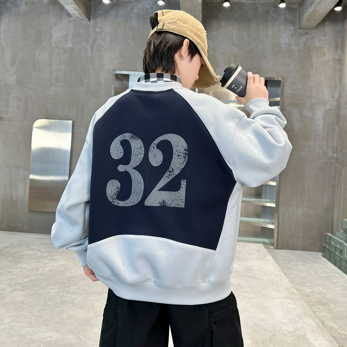 儿童加绒卫衣秋冬装2025新款男童装宽松一体绒加厚冬季保暖打底衫