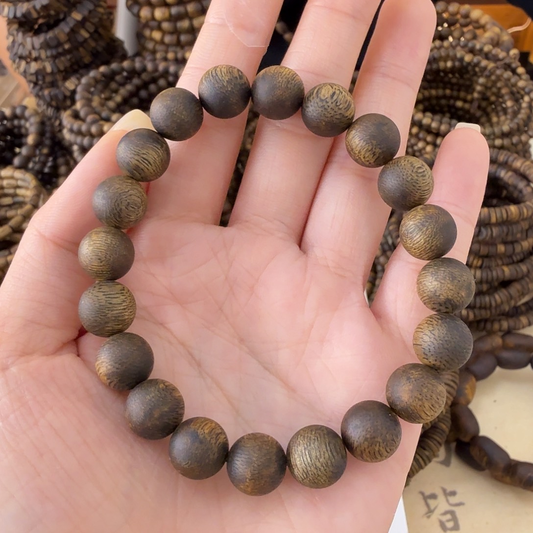 沉香沉香碎屑圆珠1.0单圈9克多样性发一