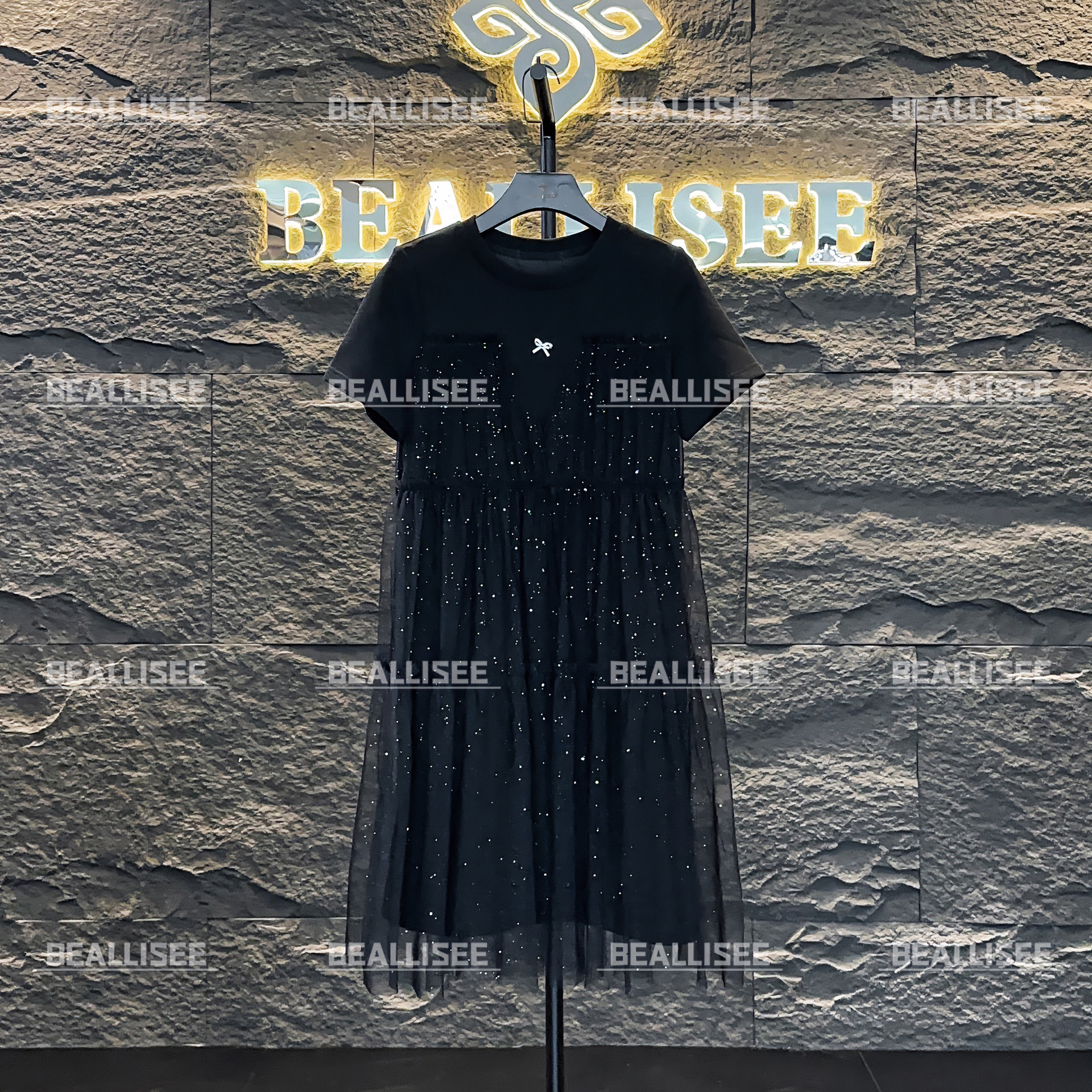 【FF专属】【16】夏季时尚设计师满天星气质大码连衣裙-BLS-A101