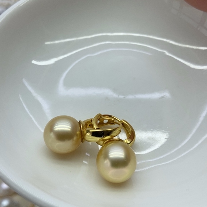 海水珍珠耳饰银S925镶嵌