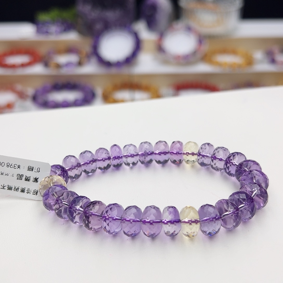 水晶手链未镶嵌紫黄晶10.4mm31.95