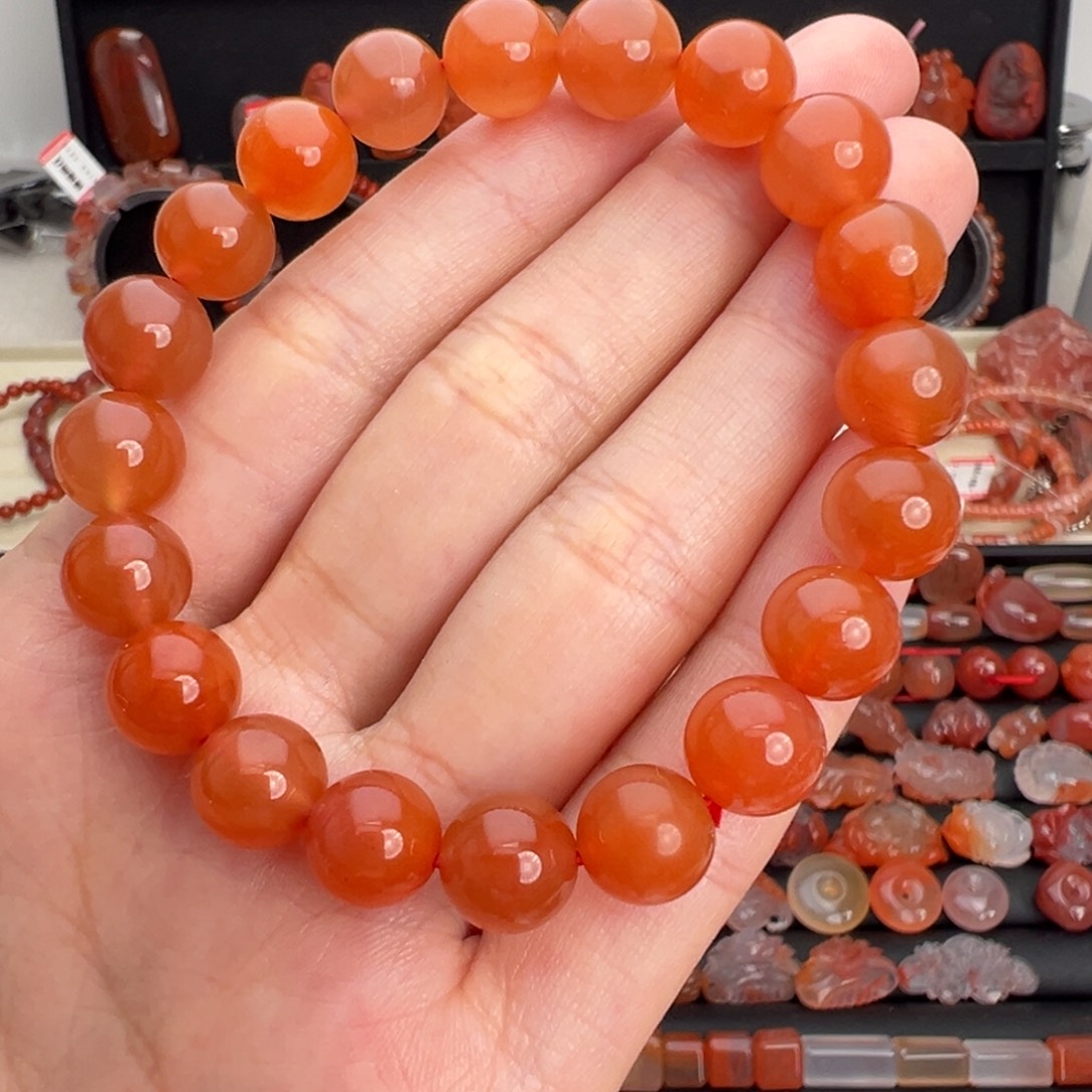 南红玛瑙未镶嵌颈饰川料冰橘卡9+