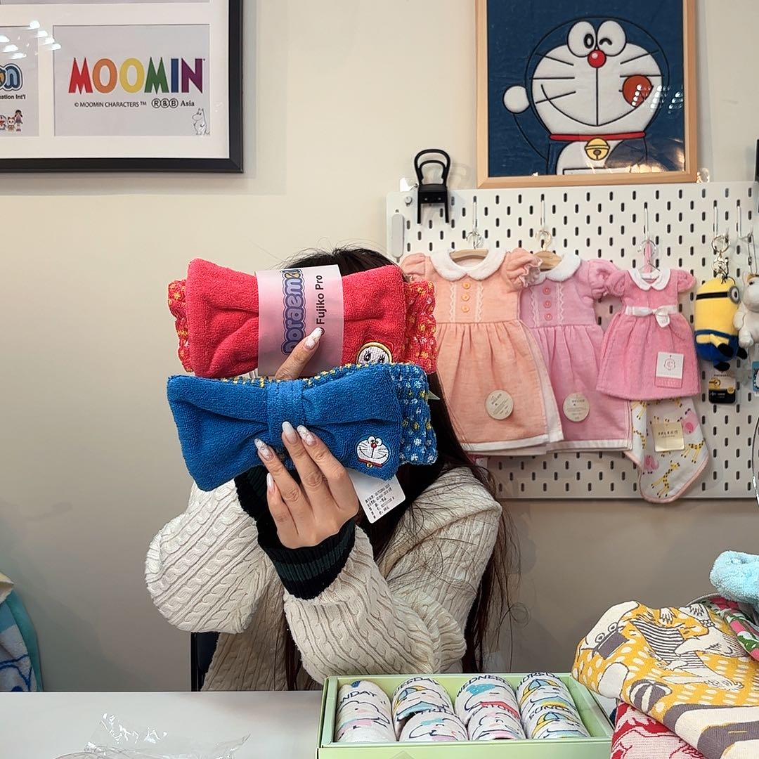 棉哆啦A梦发带 红蓝各一