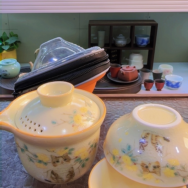 青花瓷器茶具套装旅行套装茶叶罐