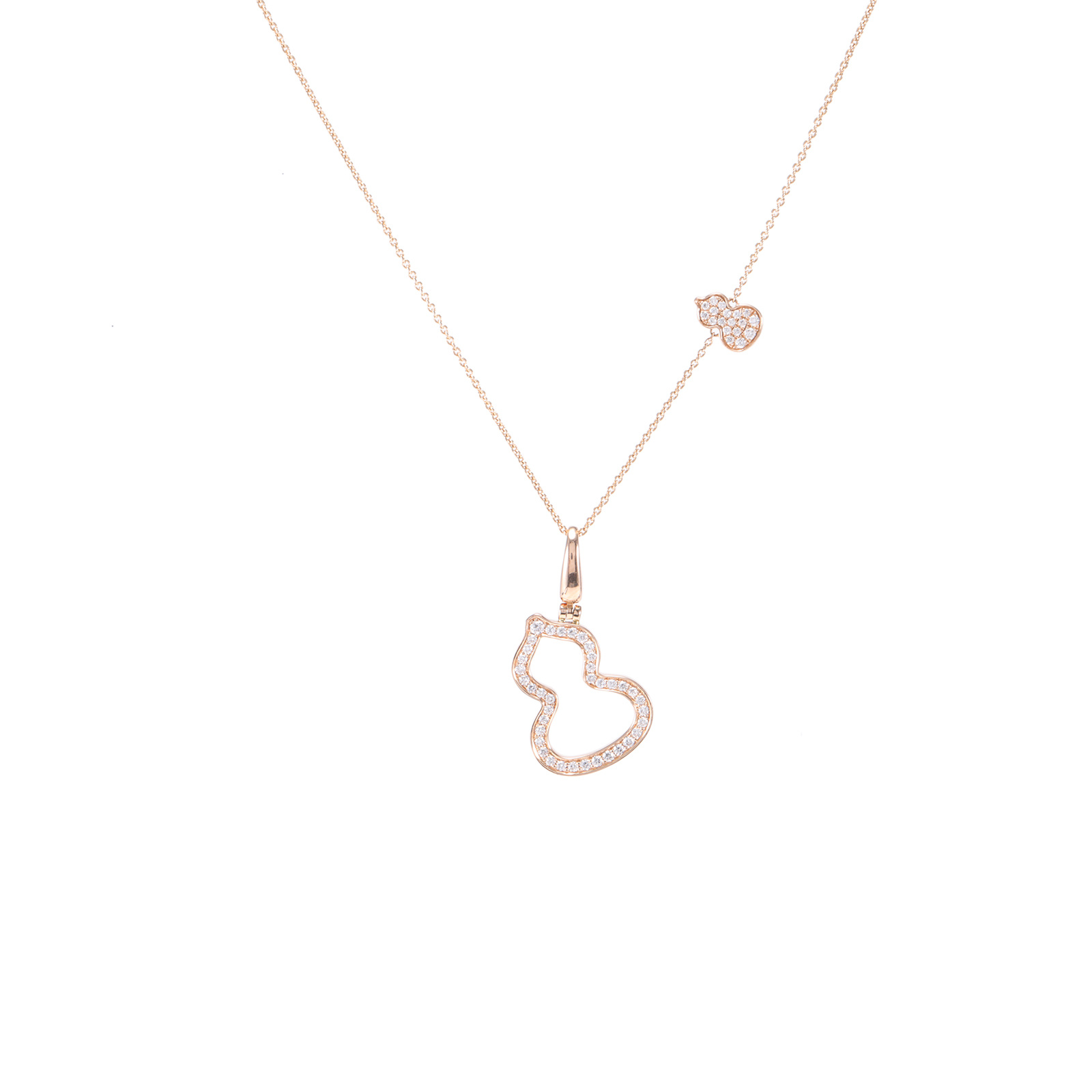 95新 Qeelin 小花攀攀Petite Wulu 18K 双葫芦 满钻 中号