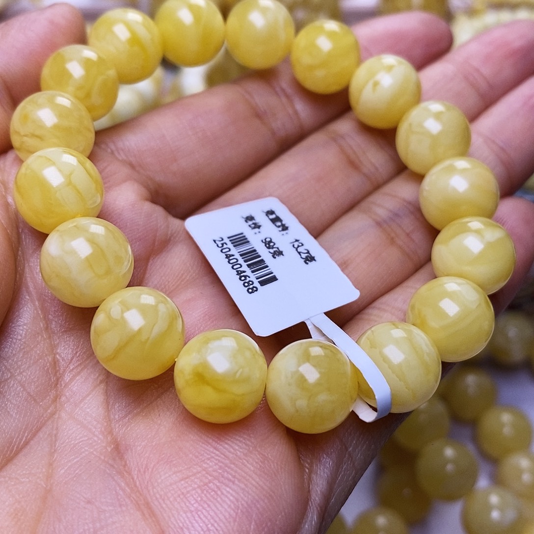 蜜蜡未镶嵌手串11圆珠手串