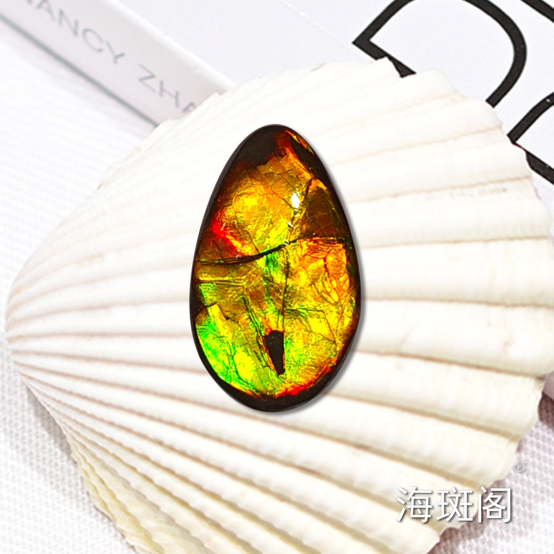 【海斑阁】天然加拿大斑彩宝石有机宝石收藏树脂覆膜裸石DLS-25162