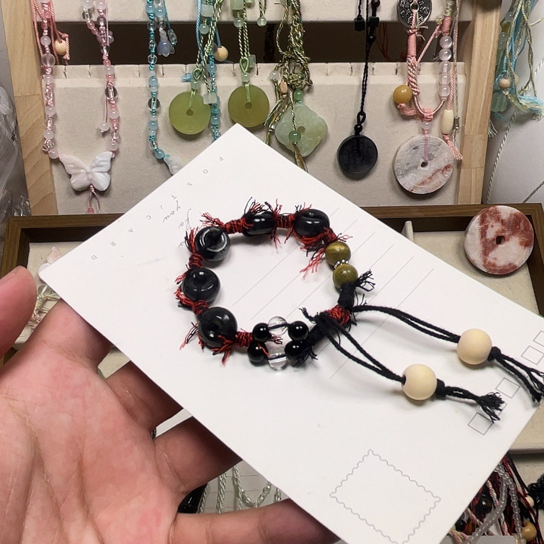蛇纹石玉合金颈饰