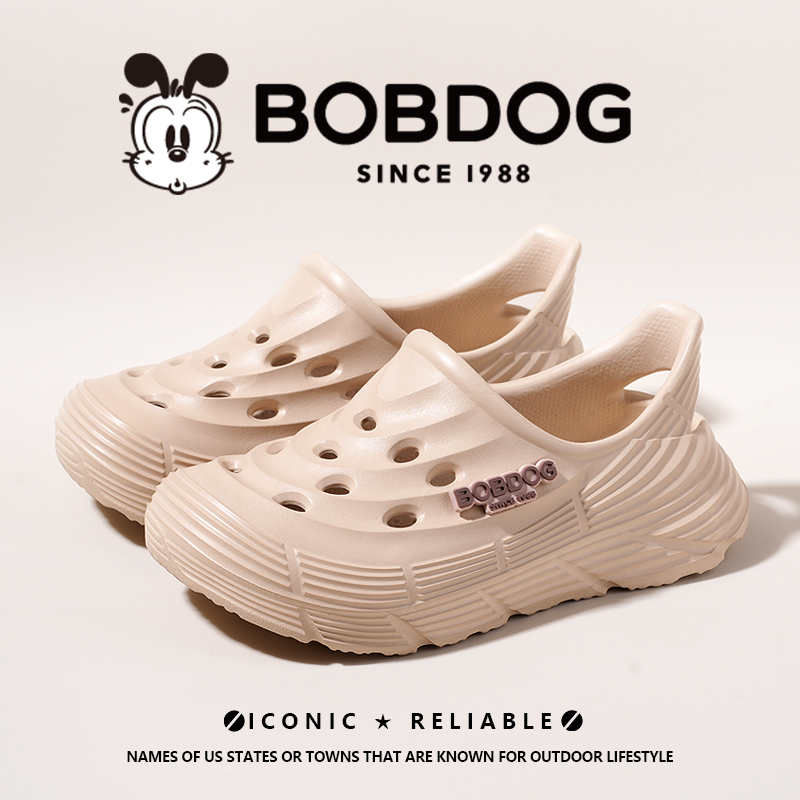Bobdog/巴布豆夏亲子厚底防滑防臭外穿适合户外运动沙滩软底休闲