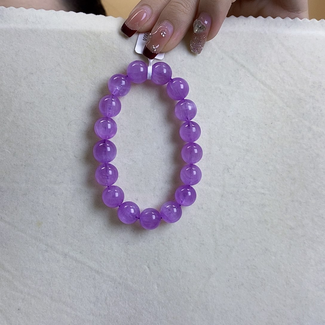 锂辉石紫锂辉高冰收藏级顶配手串11+未镶嵌