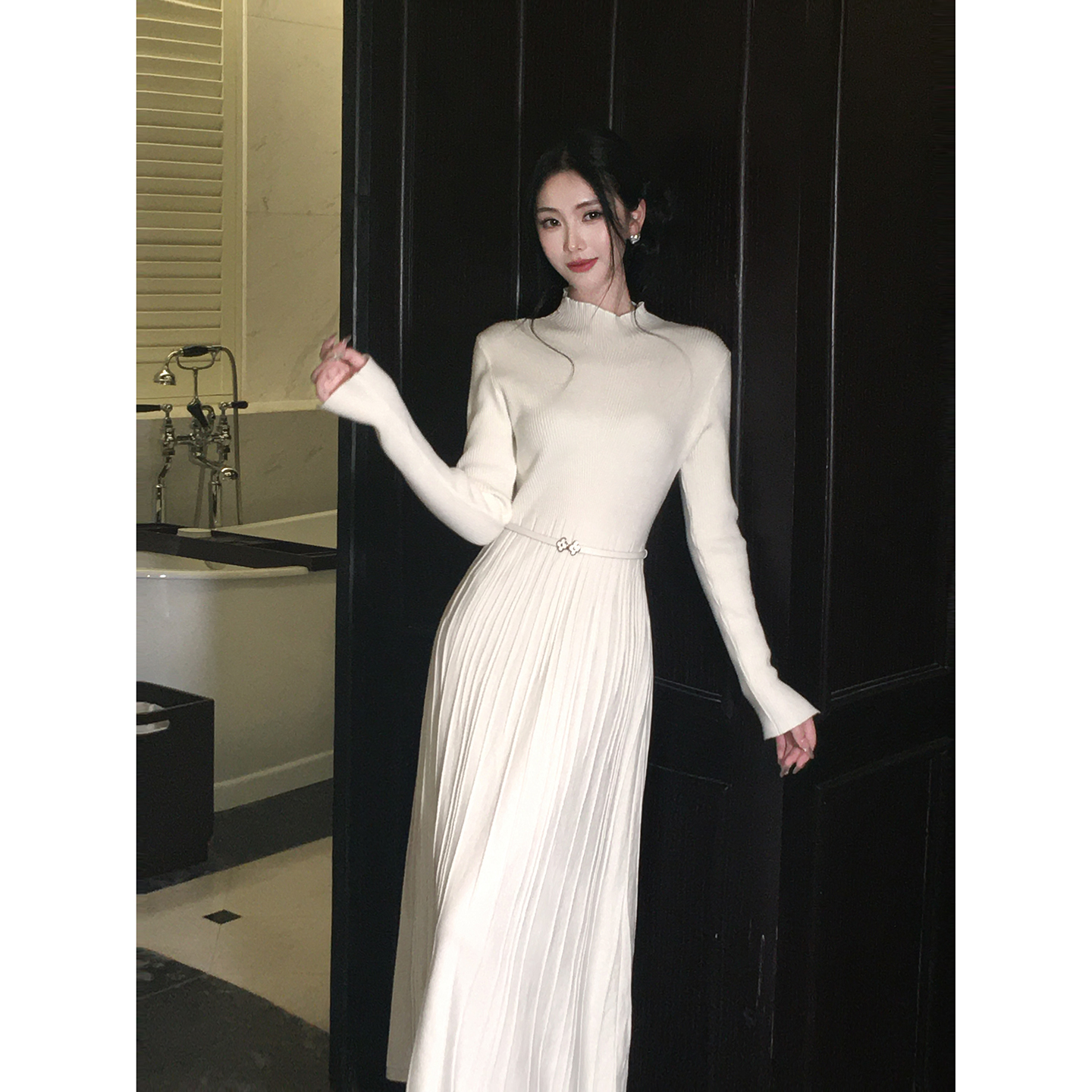 Good Job【暖云天】长袖打底秋冬连衣裙女2025新款冬内搭针织裙子