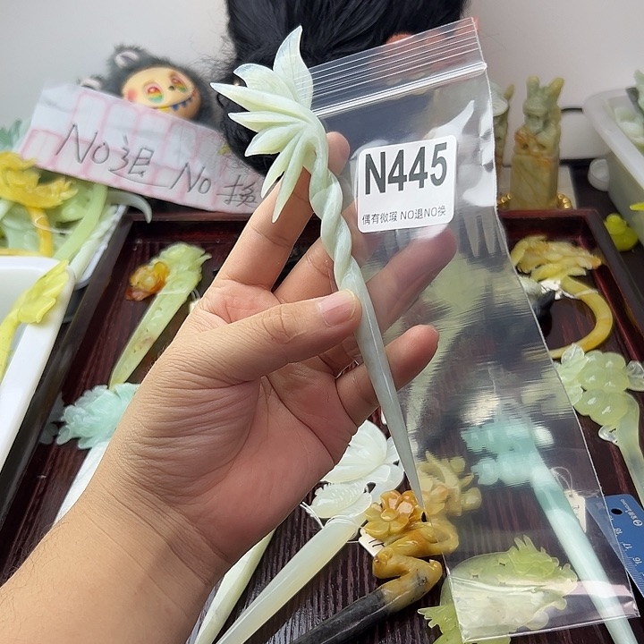 合金蛇纹石玉发饰无*?
