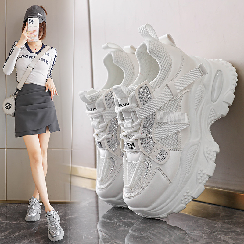 潮鞋秋季爆款女士休闲鞋老爹鞋2025新款百搭透气显高时尚休闲女鞋